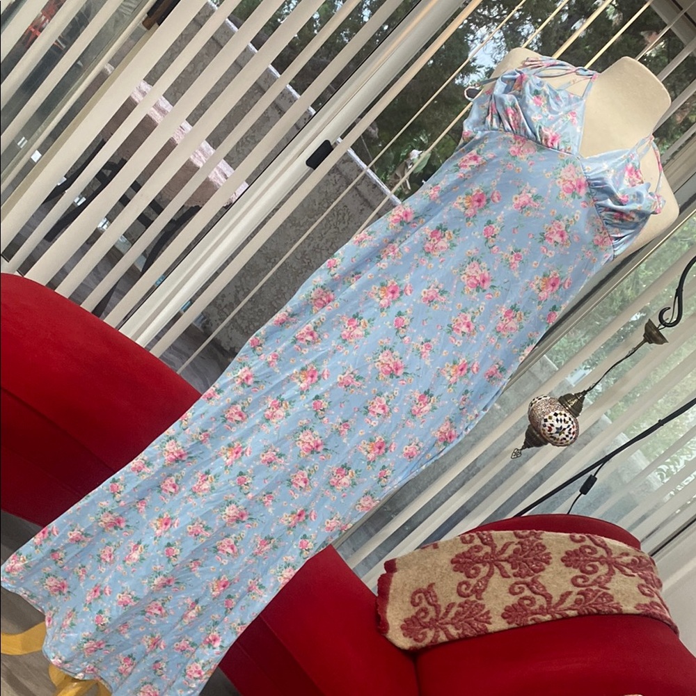 Floral Blue Maxi Dress